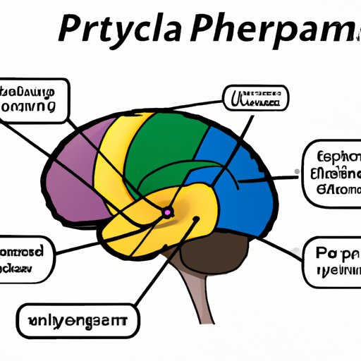 איור של המוח עם חלקים שונים המסומנים כדי להראות באילו חלקים נעשה שימוש במהלך הערכה פסיכומטרית.