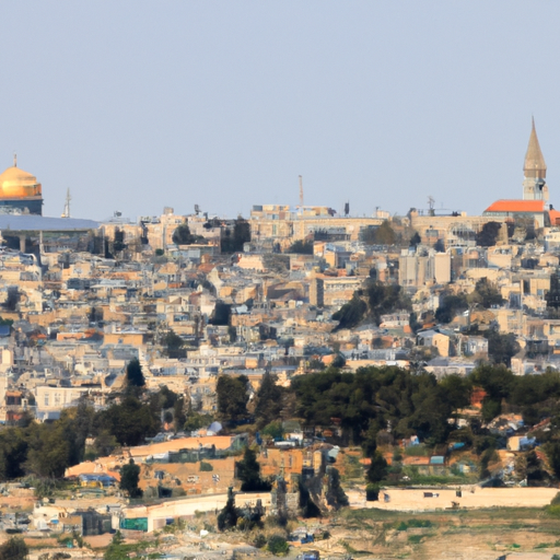 נוף פנורמי של קו הרקיע של ירושלים המראה מיקומים אפשריים לאולמות בר מצווה.
