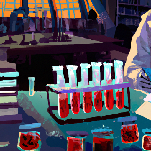 An illustration of a lab setting showcasing the various stages of drug development for rare diseases.